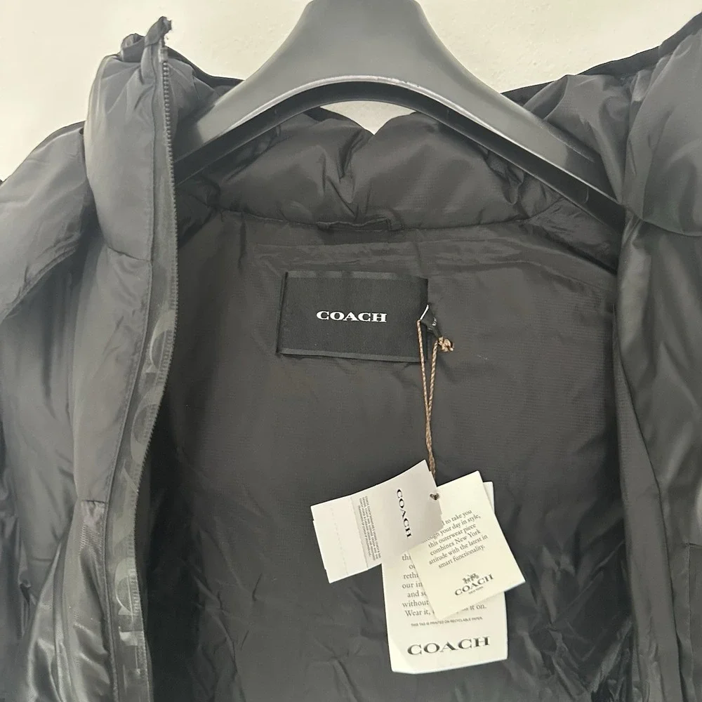 Coach Women's Black‎ Puffer Jacket XL Hooded Winter Coat New With Tags - Picture 4 of 15
